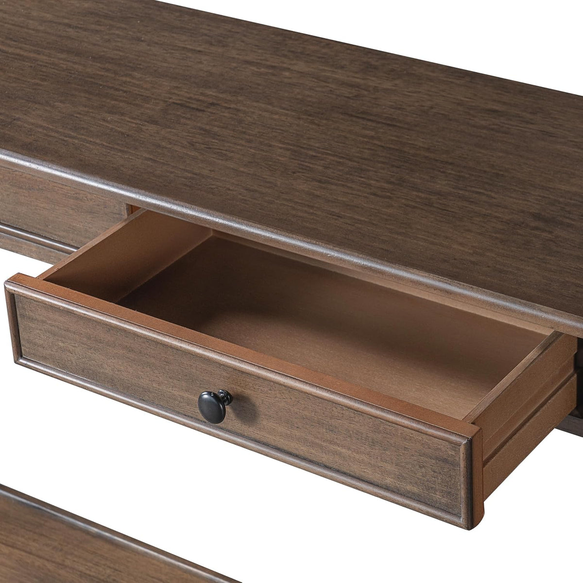 Merax 59.5" Console Table with 2 Drawers and Shelf, Walnut