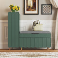 3More L-Shaped Entryway Shoe Bench with Cushioned Seat, Brown