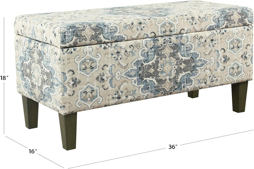 HomePop 36" Decorative Storage Bench - Antiqued Blue