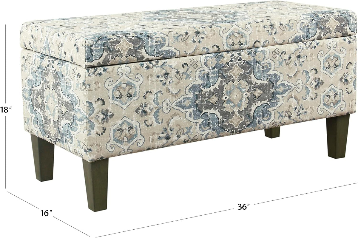 HomePop 36" Decorative Storage Bench - Antiqued Blue