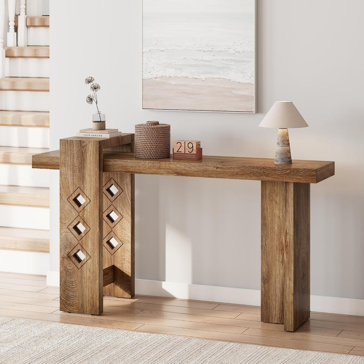 S.E.C.D 63" Modern Decorative Entryway Table, Long Wooden Accent Sofa Table