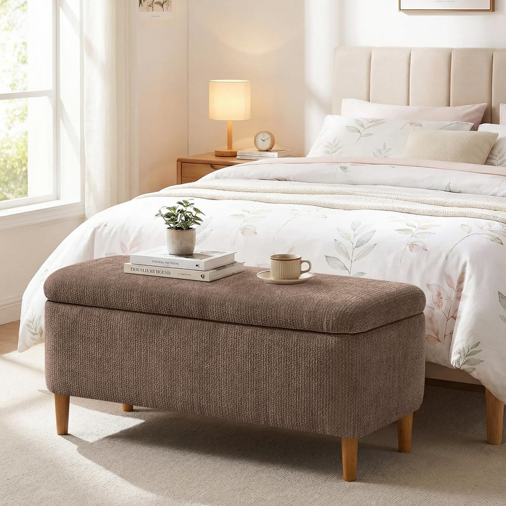 39.4" Ottoman with Storage Upholstered Storage Bench for Living Room