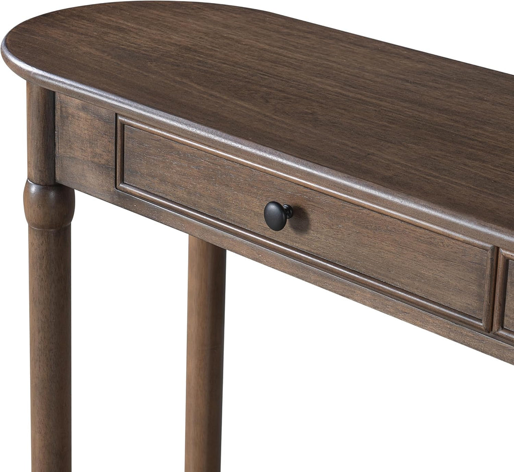 Merax 59.5" Console Table with 2 Drawers and Shelf, Walnut