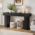 LITTLE TREE 63 Inches Long Console Table for Entryway, Sofa Table Behind Couch, Wooden Entry Table Foyer Hallway Tables, Farmhouse Console Sofa Tables for Living Room, Oak Color