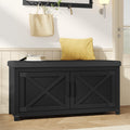 Hzuaneri 59" Shoe Storage Bench, with Soft Padded Seat Cushion & Doors