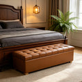 Chifee & Vingol 60" Ottoman with Storage Oversized End of Bed Storage Bench Upholstered Benches for Entryway, Living Room, Bedroom-Beige