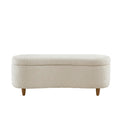 Bailey Boucle-Style Curved Storage Accent Bench