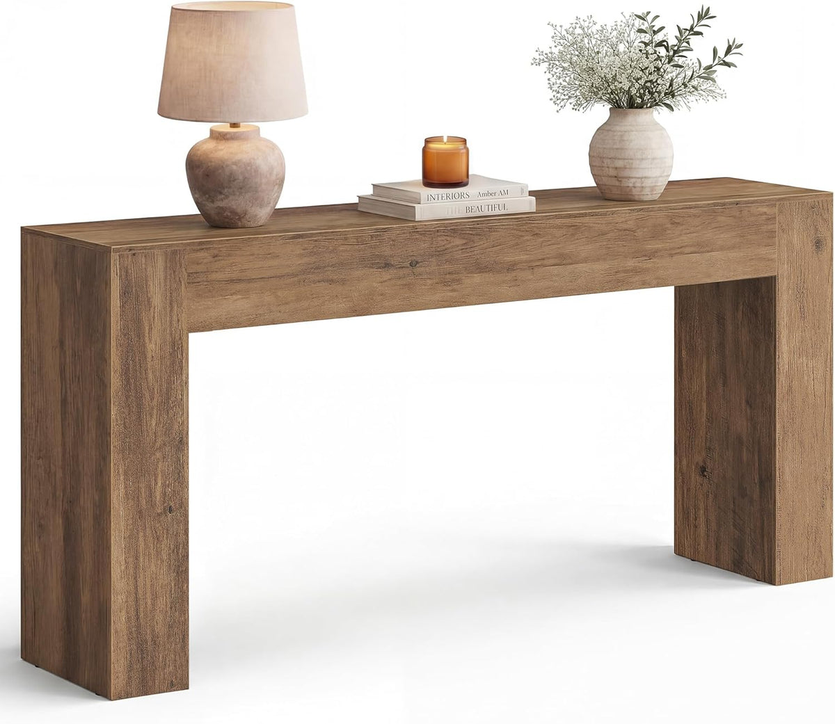 VASAGLE 63 Inches Entryway Table, Thick Tabletop Console Table, Farmhouse