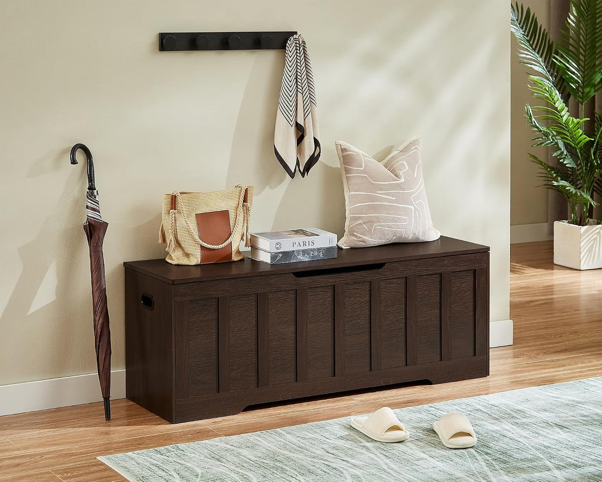 VANKILEY 51.2" Storage Chest Extra Large,Wooden Storage Bench(Espresso)
