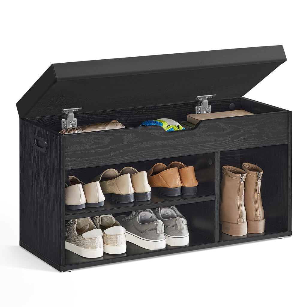 VASAGLE Storage Bench with Cushion, Shoe Bench,11.8 x 31.5 x 17.3 Inches