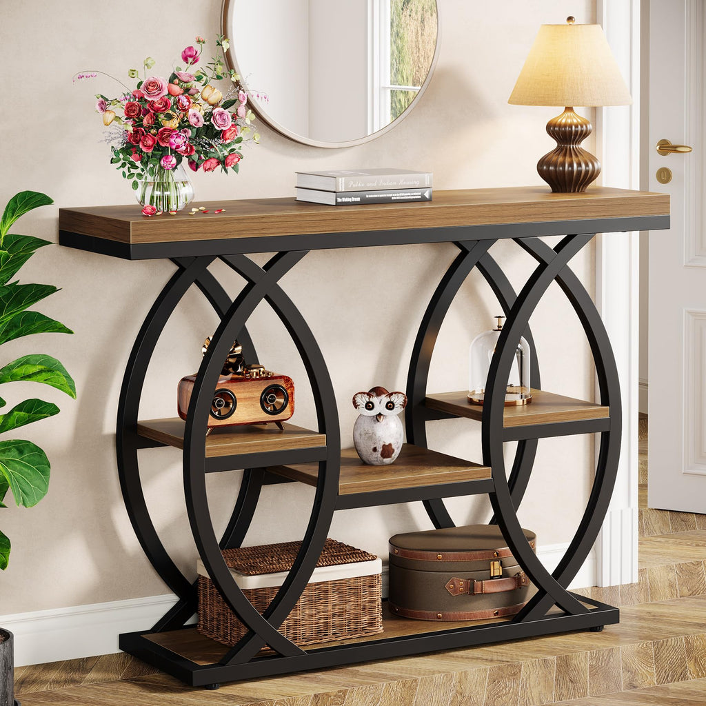 Tribesigns 39.4" Console Table, 4-Tier Sofa Table, Accent Tables, Grey