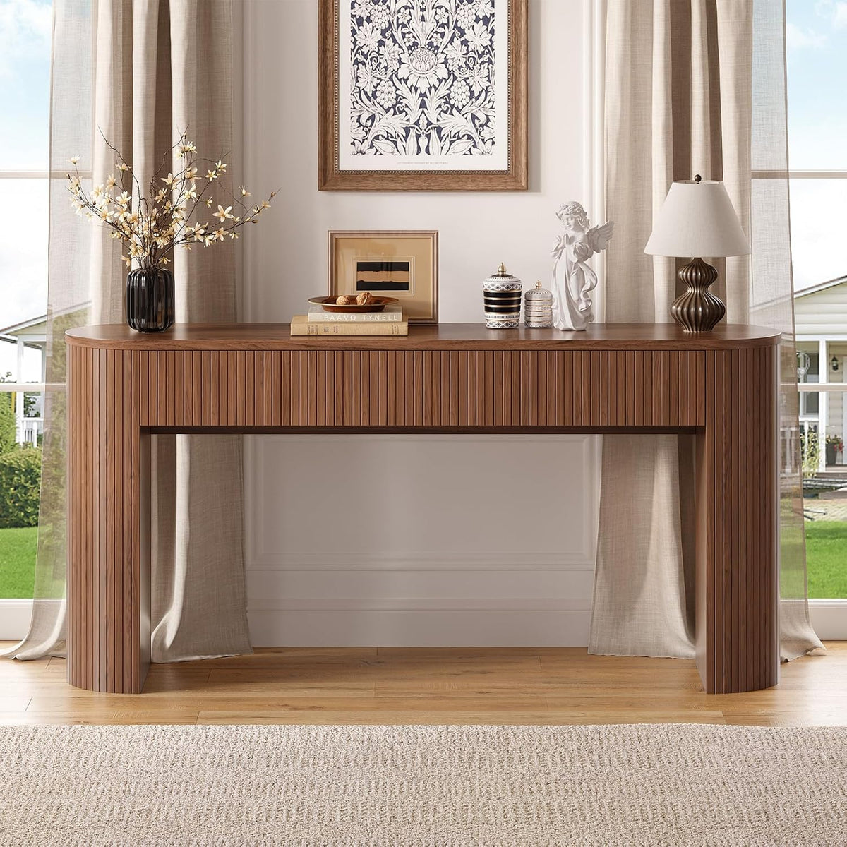 ONBRILL 63 Inch Console Table with 2 Drawers, Entryway Tables with Storage