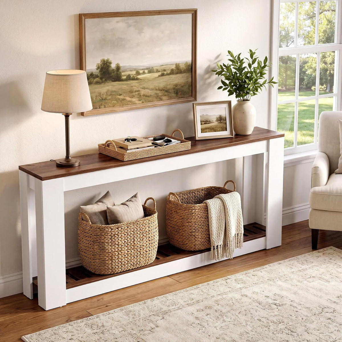LITTLE TREE 70.9" Long Narrow Console Table for Entryway