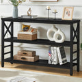 Hombazzar 3-Tier Sofa Table,Consoles Table for Entryway,Brown 47"