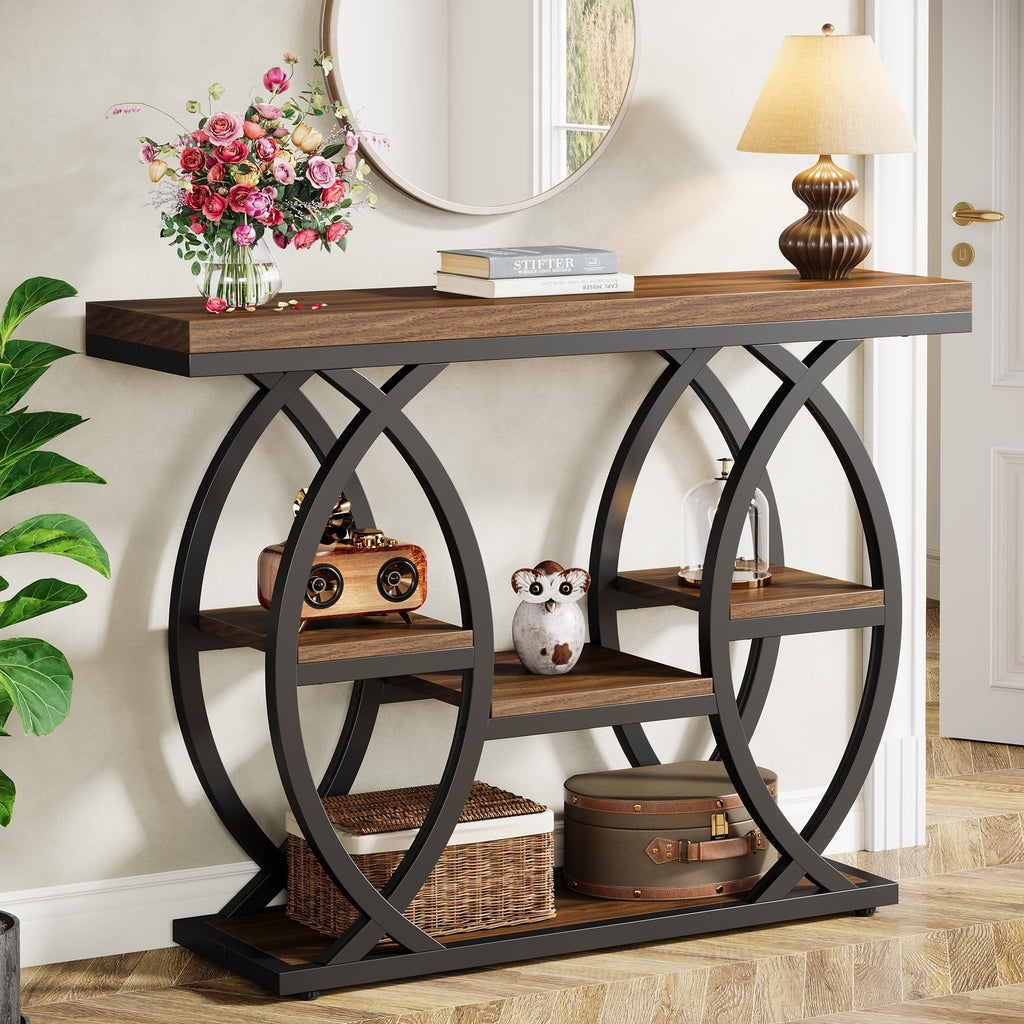 Tribesigns 39.4" Console Table, 4-Tier Sofa Table, Accent Tables, Grey