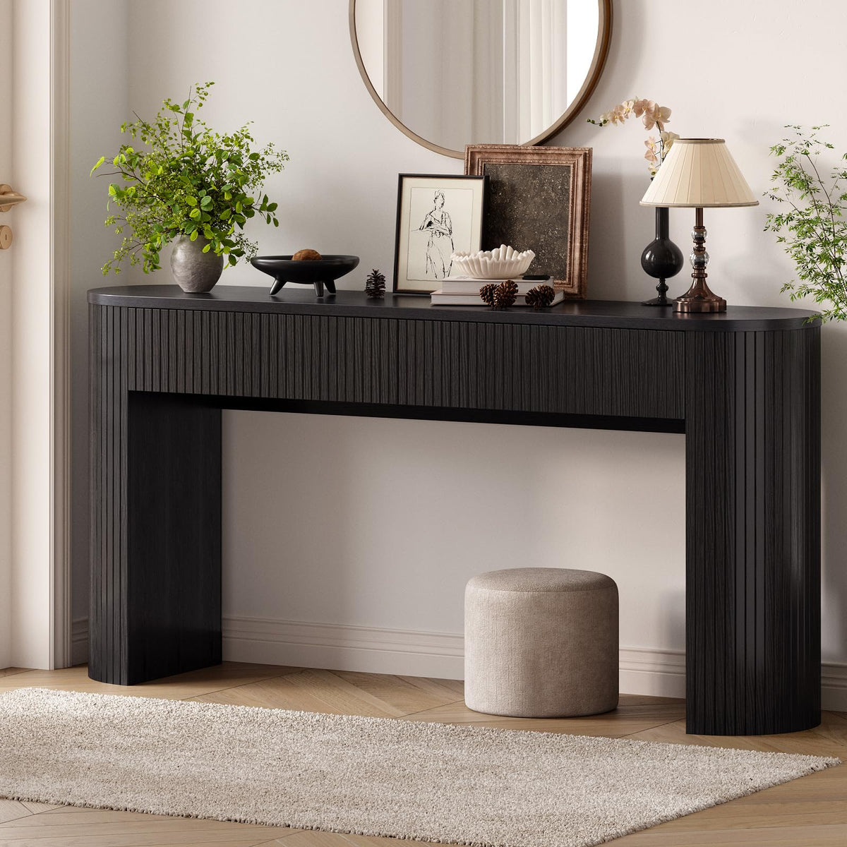 ONBRILL 63 Inch Console Table with 2 Drawers, Entryway Tables with Storage