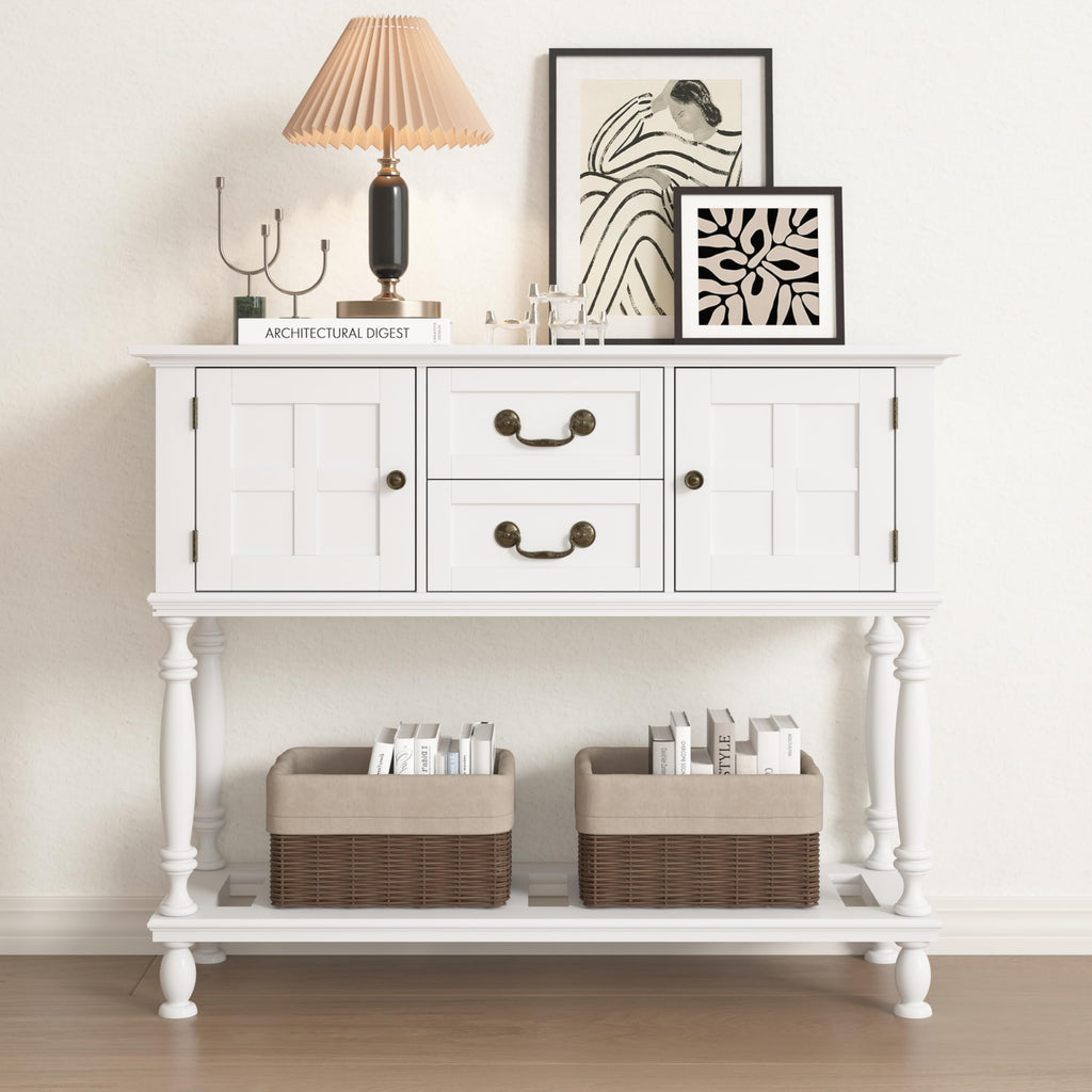 42 inch Entryway Table with Drawers, Farmhouse Console Table