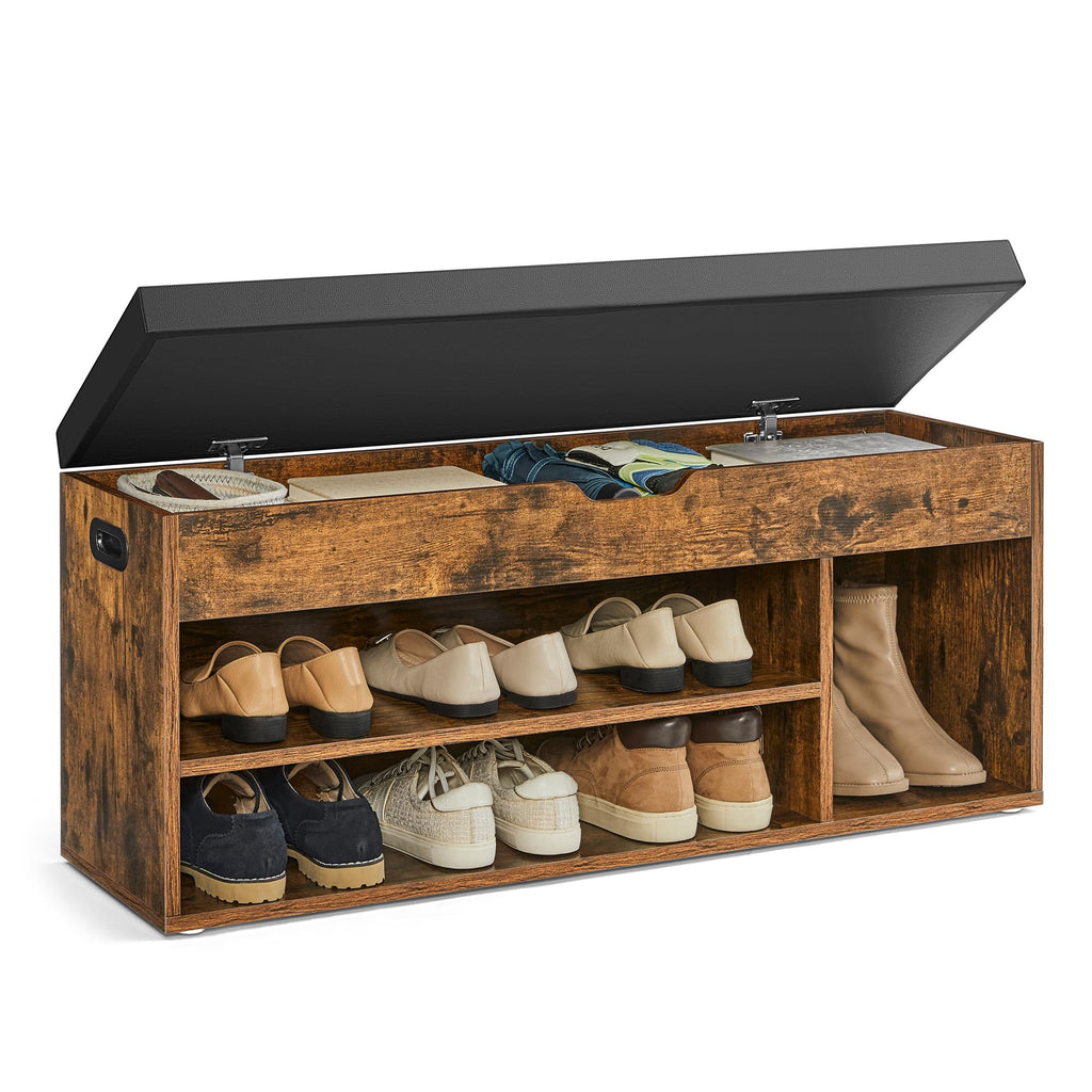 VASAGLE Storage Bench with Cushion, Shoe Bench,11.8 x 31.5 x 17.3 Inches