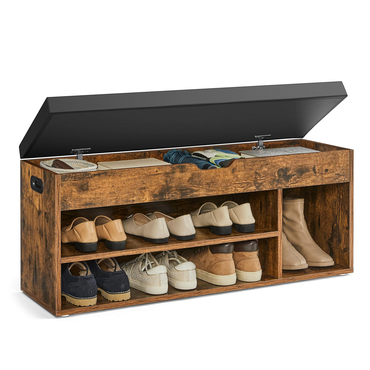 VASAGLE Storage Bench with Cushion, Shoe Bench,11.8 x 31.5 x 17.3 Inches