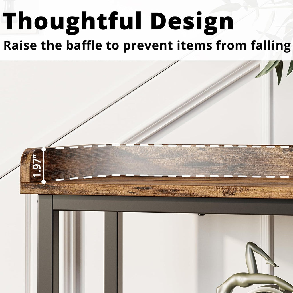 IRONCK Console Table with Power Outlet, One Piece Top, Sofa Table 55"