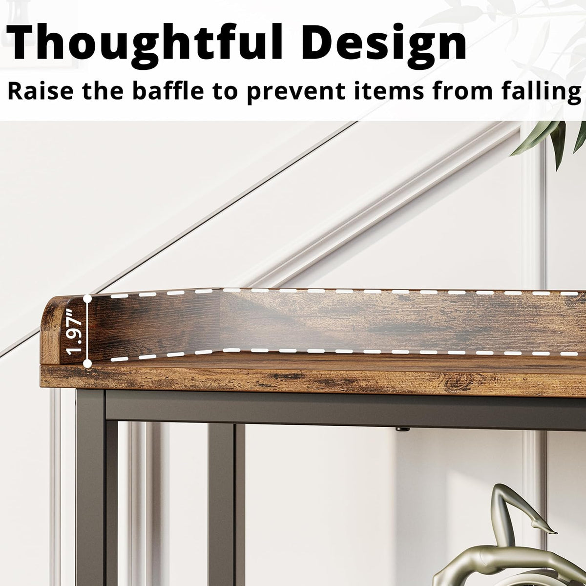 IRONCK Console Table with Power Outlet, One Piece Top, Sofa Table 55"