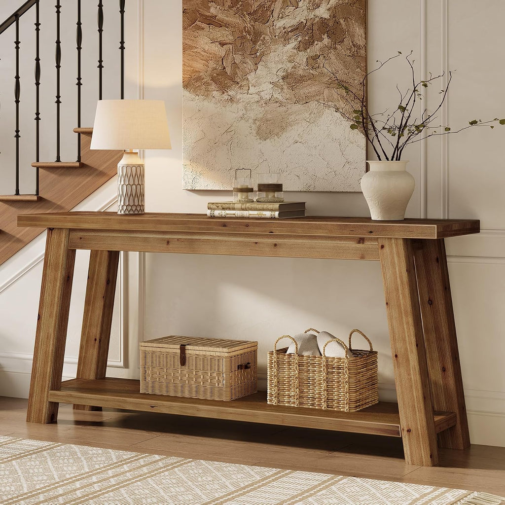 LITTLE TREE 70.9" Solid Wood Console Table for Entryway
