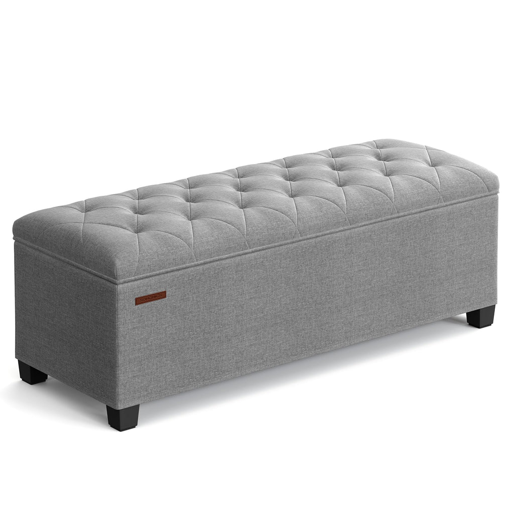 SONGMICS Storage Ottoman Bench, Foot Rest with Legs, Load up to 661.4 lb