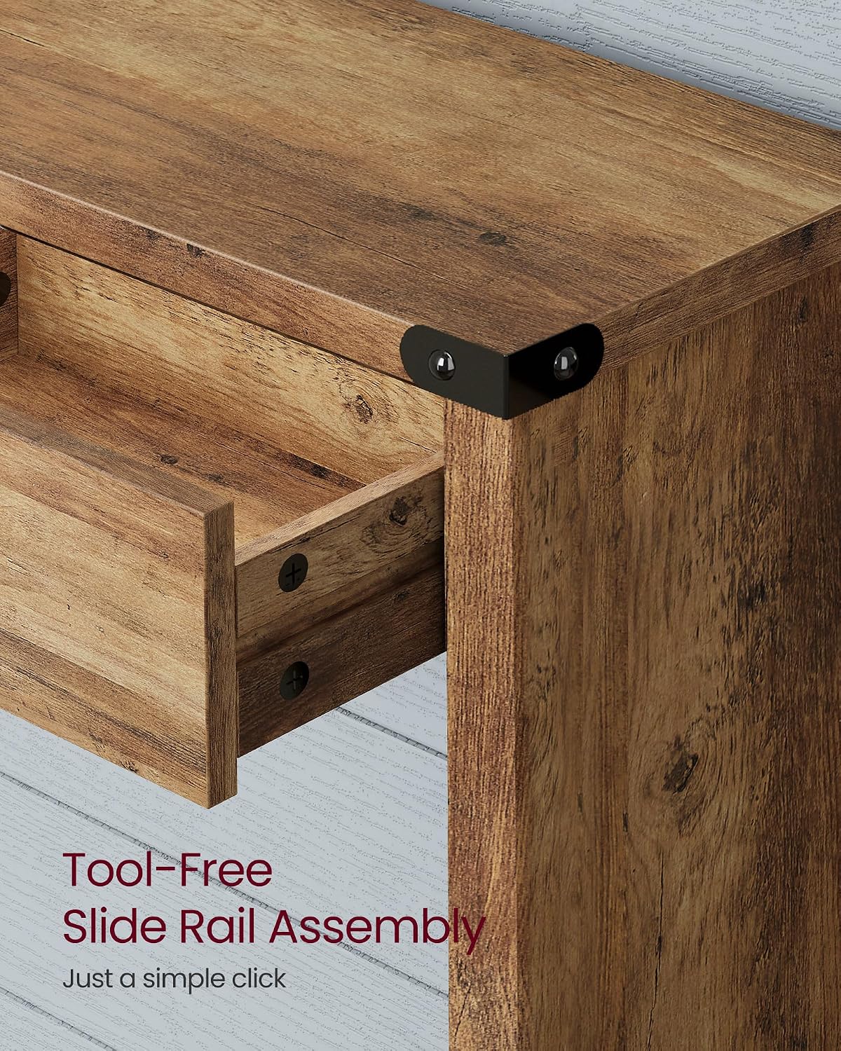 VASAGLE 63" Console Table with 3 Drawers, Entryway Table, Bottom Shelf