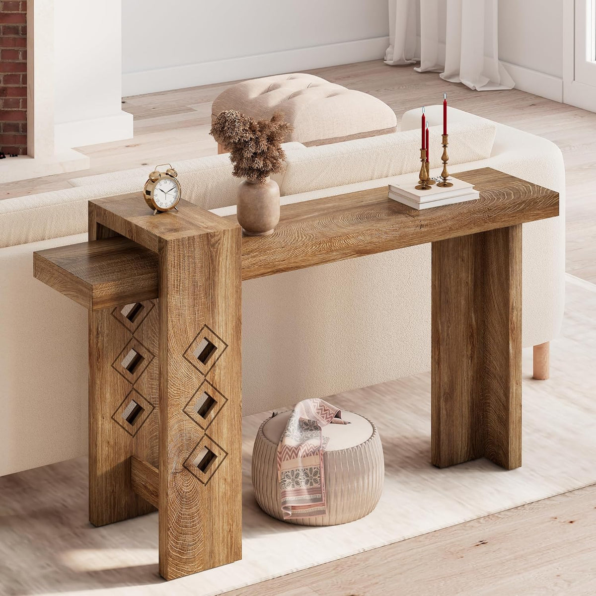 S.E.C.D 63" Modern Decorative Entryway Table, Long Wooden Accent Sofa Table