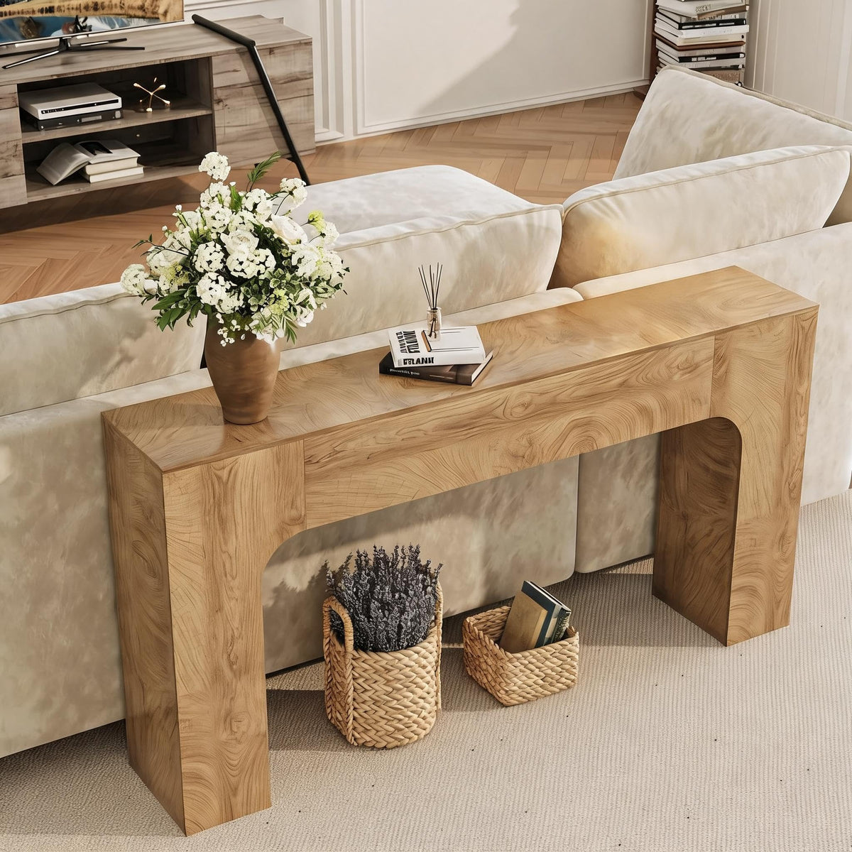 47" Long Console Table,Narrow Entryway Table, Wood Sofa Table Behind The Couch,TV Stand,Farmhouse Entry Way Tables for Entrance,Hallway,Foyer,Living Room