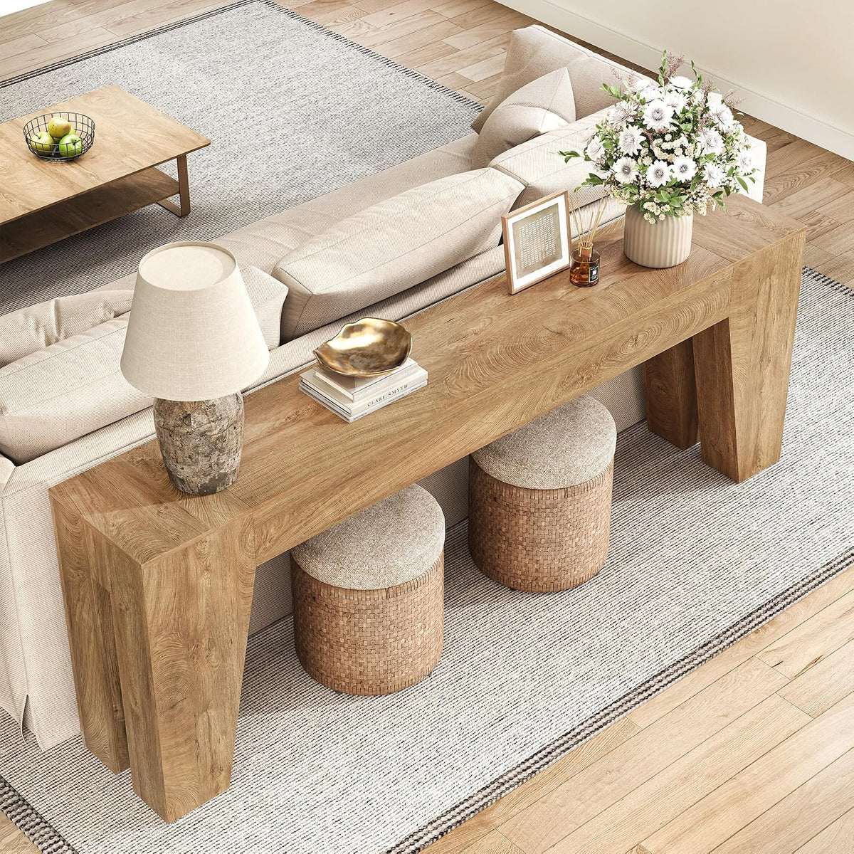 Epecoya 86-inch Extra Long Console Table, Couch Tables Behind Sofa