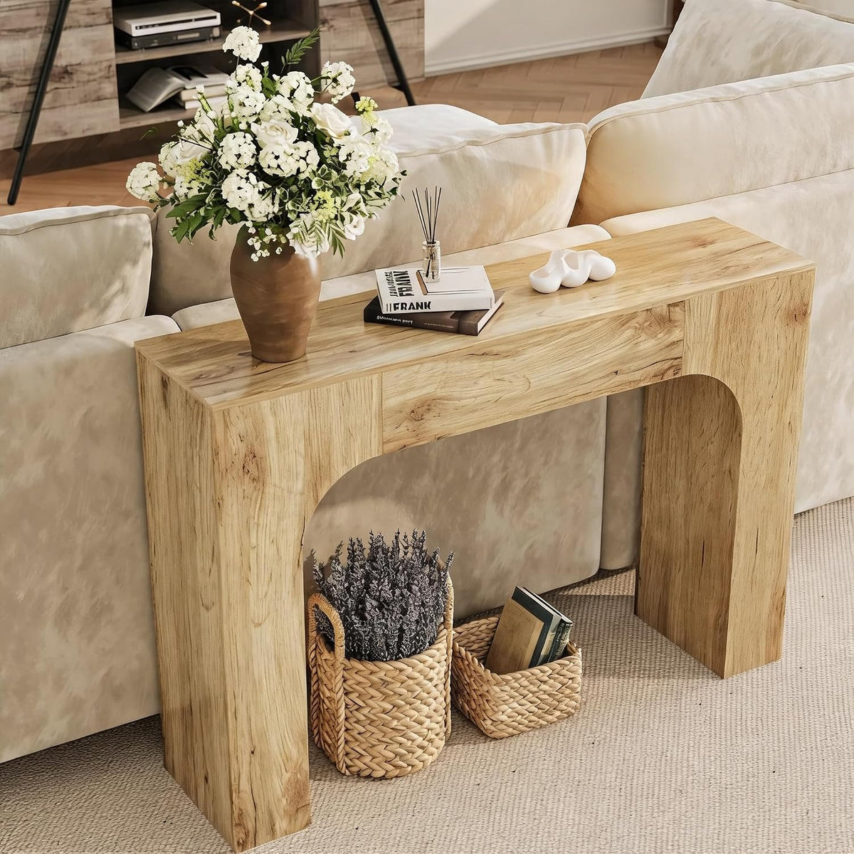 47" Long Console Table,Narrow Entryway Table, Wood Sofa Table Behind The Couch,TV Stand,Farmhouse Entry Way Tables for Entrance,Hallway,Foyer,Living Room
