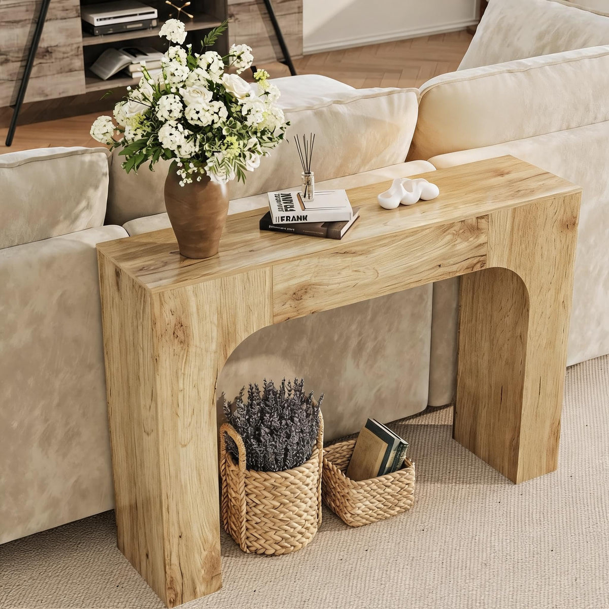 47" Long Console Table,Narrow Entryway Table, Wood Sofa Table Behind The Couch,TV Stand,Farmhouse Entry Way Tables for Entrance,Hallway,Foyer,Living Room