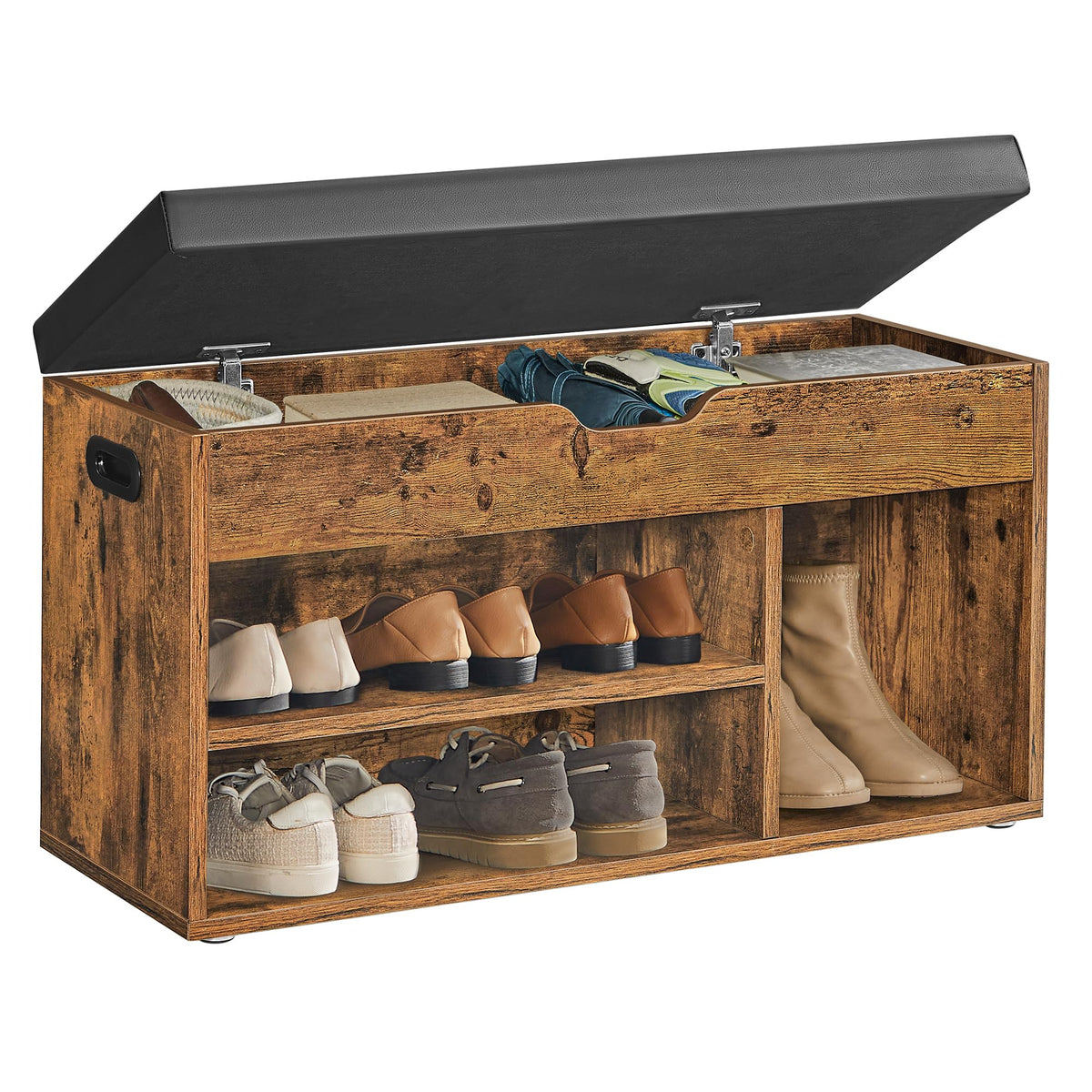 VASAGLE Storage Bench with Cushion, Shoe Bench,11.8 x 31.5 x 17.3 Inches