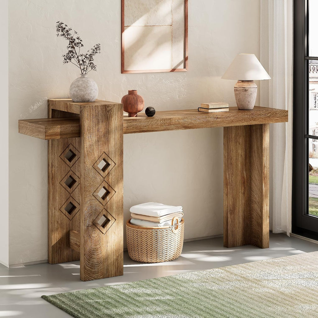 S.E.C.D 63" Modern Decorative Entryway Table, Long Wooden Accent Sofa Table
