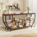70.86" Extra Long Console Table Sofa Table & Storage Shelves